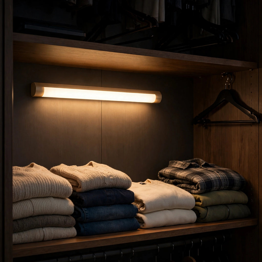 Motion sensor LED cabinet light mounted under kitchen cabinet
